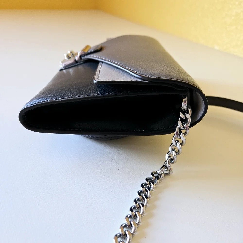 Michael Kors Sloan Tri Colored Leather Chain Large Envelope Wallet Crossbody